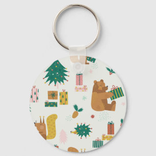Chaveiro Animais da Floresta de Natal: Vintage Vibe