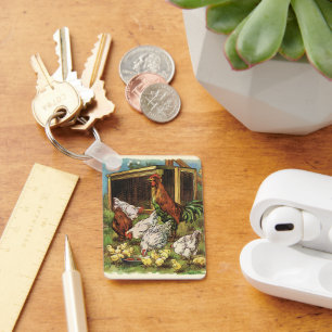 Chaveiro Animais De Exploração Vintage, Galo, Galinhas, Gal