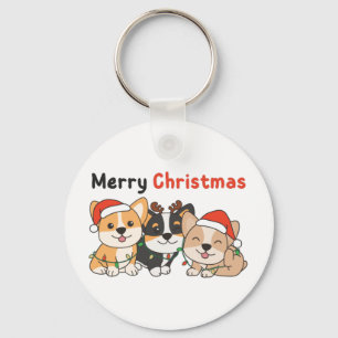 Chaveiro Animais de Natal de Corgi - Cachorros de Bonita Fe