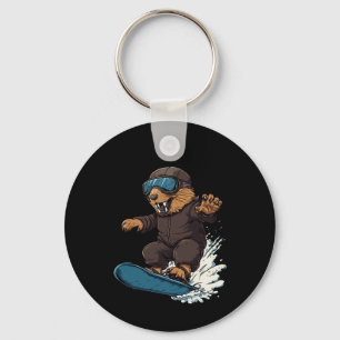 Chaveiro Animais De Snowboard - Castor Num Snowboard Snowbo