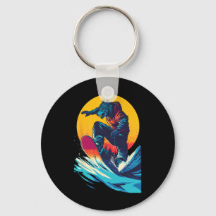 Chaveiro Animais De Snowboard - Lobo Num Snowboard Snowboar