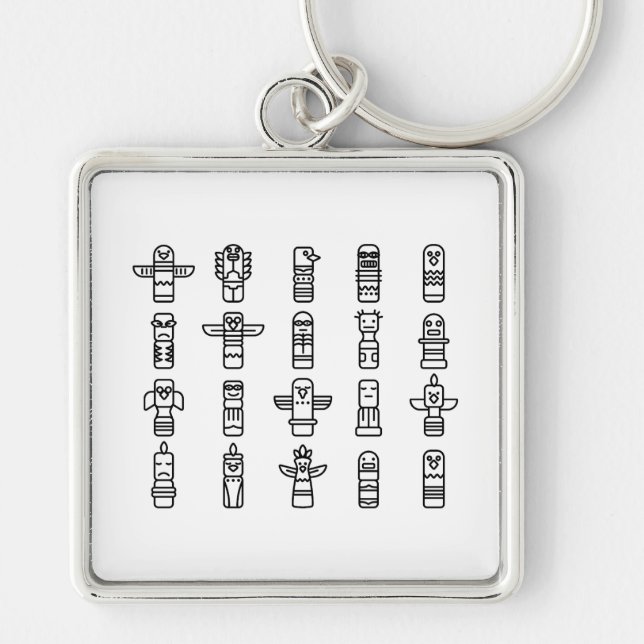 Chaveiro Animais Haida Nativos Indianos Indígenas Haida (Frente)