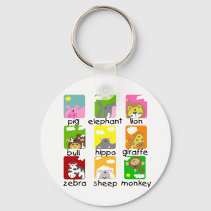 Chaveiro Animais no camiseta e nos presentes da parada