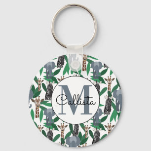 Chaveiro Animais Safari do Elefante Girafa-Zebra Selva