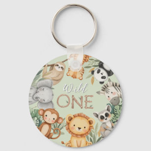 Chaveiro Animais Selvagens Tropicais de Pastel, Uma Selva S