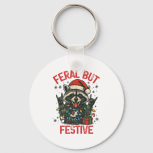 Chaveiro Animal Amante de Guaxinim Selvagem, mas Festivo e 