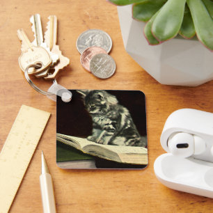 Chaveiro Animal do vintage, livro de leitura bonito do