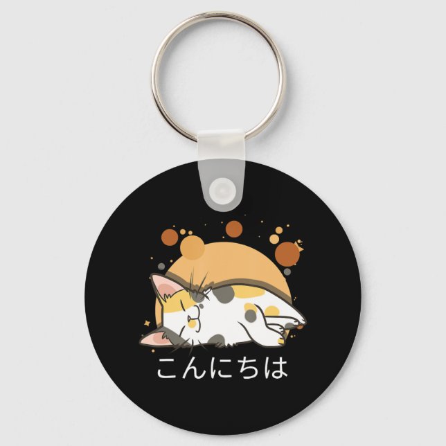 Chaveiro Anime de Gato Kawaii Garotas-Presente Japonesas Es (Frente)