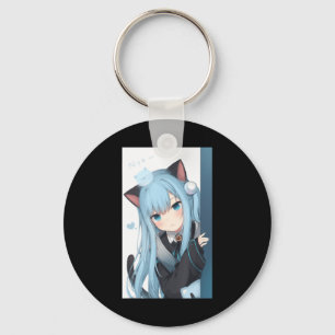 Chaveiro Anime Neko Cat Girl Pastel Kawaii Japonês Waifu O