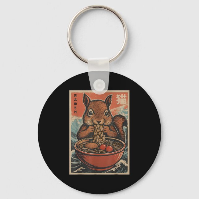 Chaveiro Anime Squirrel Ramen Japonês Kawaii Presente Para  (Frente)