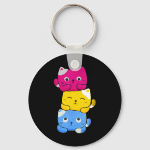 Chaveiro Animes de Gato Kawaii, Pansexuais, Arte, Orgulho P