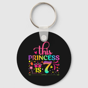 Chaveiro Aniversário da Filha 7 Anos Princesa Menina 7º