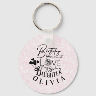 Chaveiro Aniversário da Filha Caligrafia Nome Personalizado