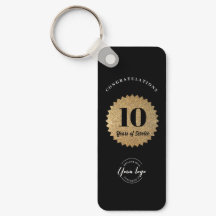 Aniversário de 10 anos de funcionário Gold Black