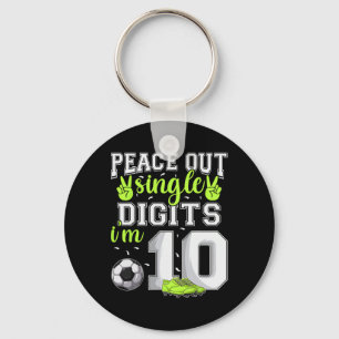 Chaveiro Aniversário de 10 anos Meninos Futebol Peace Out D