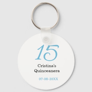Chaveiro aniversário de 15 anos da quinceanera azul preto l