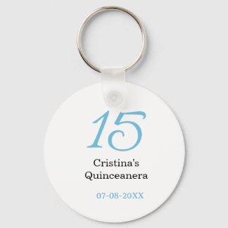 Chaveiro aniversário de 15 anos da quinceanera azul preto l
