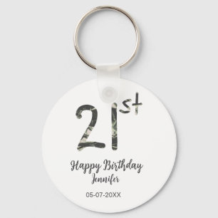 Chaveiro aniversário de 21 anos adiciona nome data ano mode
