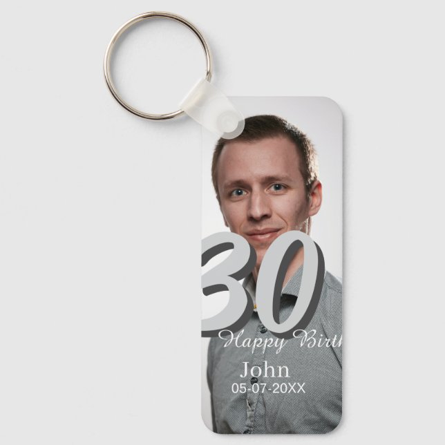 Chaveiro aniversário de 30 anos adiciona nome data ano ano  (Frente)
