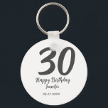 Chaveiro aniversário de 30 anos adicionar nome data ano ano<br><div class="desc">design editável</div>