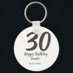 Chaveiro aniversário de 30 anos adicionar nome data ano ano<br><div class="desc">design editável</div>