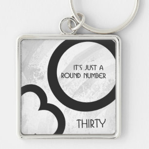Chaveiro Aniversário de 30 anos Branco Década