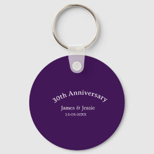 Chaveiro aniversário de 30 anos de casamento nome data roxo