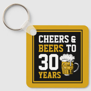 Chaveiro aniversário de 30 anos para saudações e cervejas a