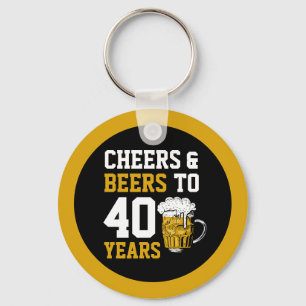 Chaveiro aniversário de 40 anos para saudações e cervejas a
