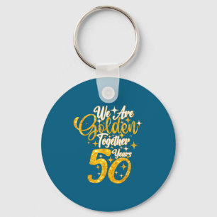 Chaveiro aniversário de 50 anos de casamento nós dourados j