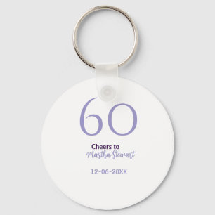 Chaveiro aniversário de 60 anos fabuloso roxo nome data est