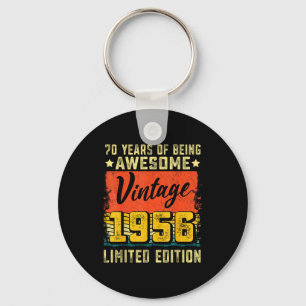 Chaveiro Aniversário de 70 anos Vintage 1956 Decoração de 7