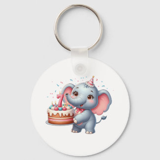 Chaveiro Aniversário de 7 anos do Elefante Fofo