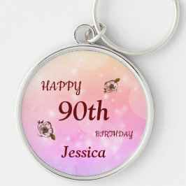 Chaveiro Aniversário de 90 anos Personalizado Feliz
