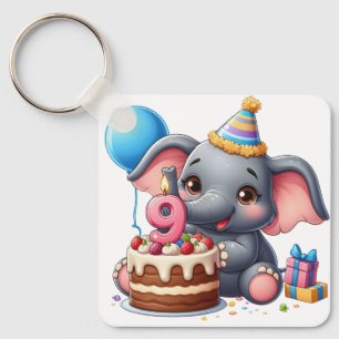 Chaveiro Aniversário de 9 anos do Elefante Fofo