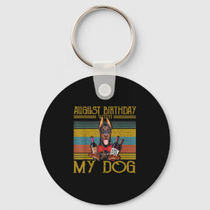 Chaveiro Aniversário De Agosto Com Meu Doberman Pinscher Do