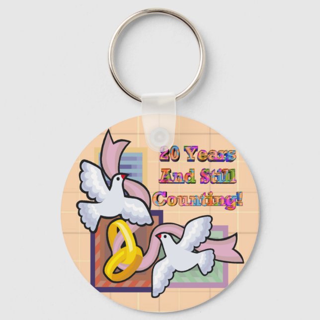 Chaveiro Aniversário de Casamento de 20 (Frente)