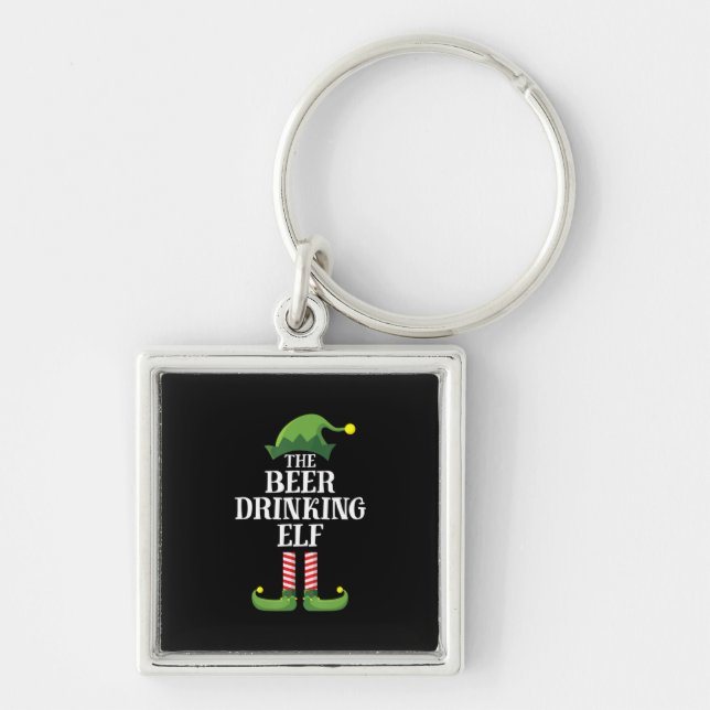 Chaveiro Aniversário de Natal de Bebendo de cerveja (Frente)