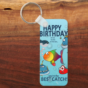 Chaveiro Aniversário de Peixe Divertido