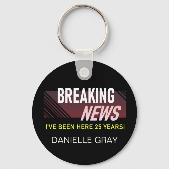 Chaveiro Aniversário de Trabalho de 25 anos Aniversário de  (Frente)