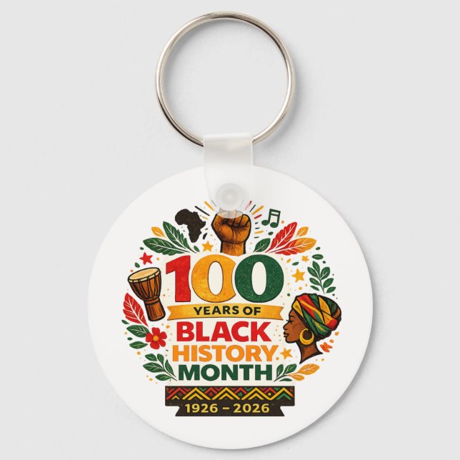 Chaveiro Aniversário do Mês da História Negra (Frente)
