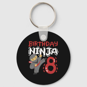 Chaveiro Aniversário Ninja, 8 anos, Karate Kids 8º aniversá