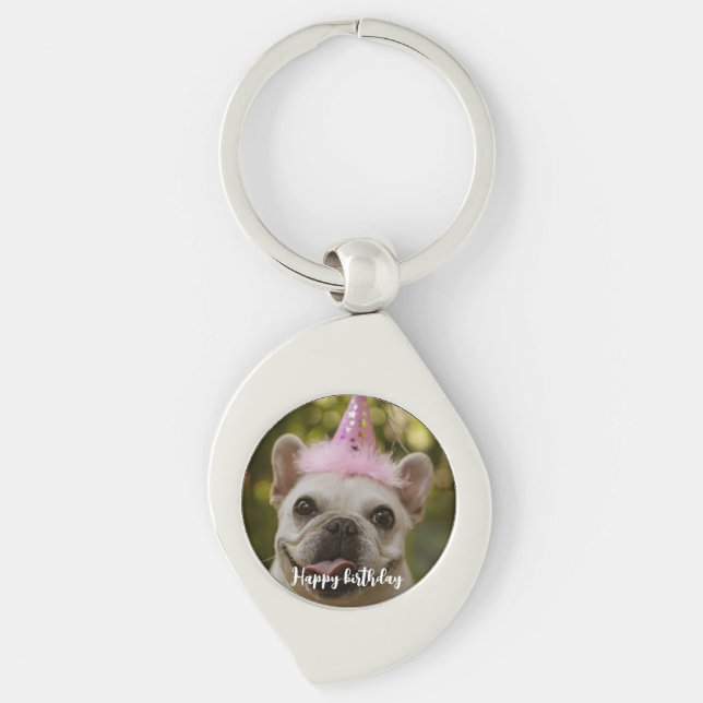 Chaveiro Aniversário personalizado para cães de estimação (Frente)