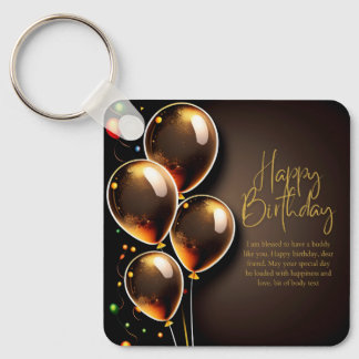 Chaveiro Aniversário Preto e Dourado
