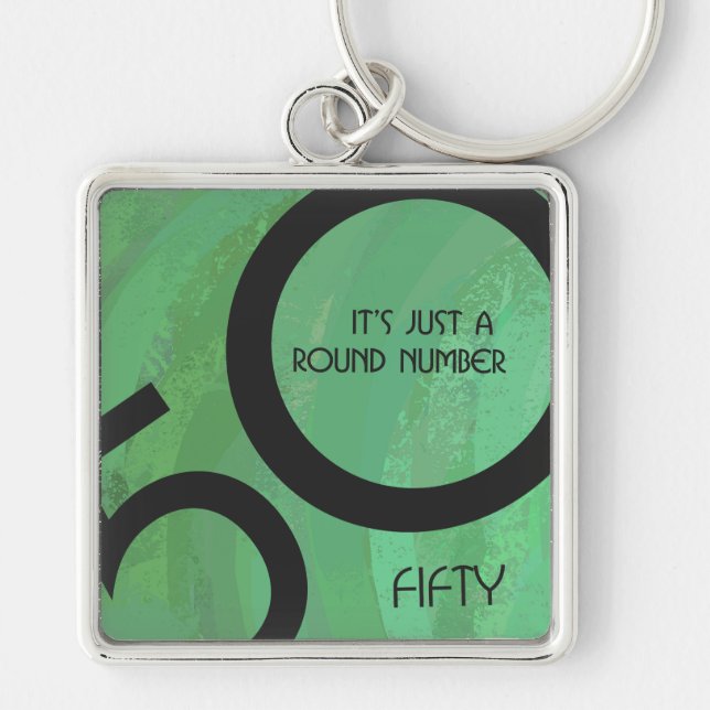 Chaveiro Aniversário Verde de 50 Décadas (Frente)