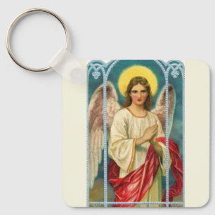Chaveiro Anjo Com Tríptico de Fita Rosa