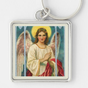 Chaveiro Anjo Com Tríptico de Fita Rosa