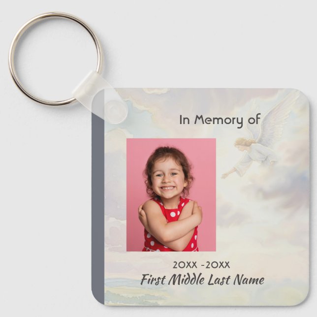 Chaveiro Anjo de Lembrança Memorial Estendendo (Frente)