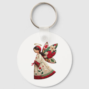 Chaveiro Anjo de Natal com Flores de Festa