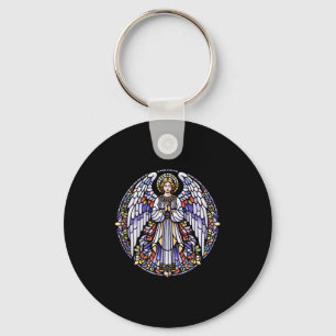 Chaveiro Anjo de Vitral Cristianismo Arte Retrato Religião